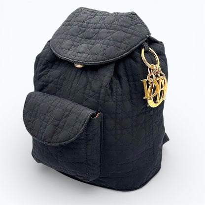 C H R I S T I A N D I O R Vintage Cannage Quilted Mini Backpack Black Red 20cm