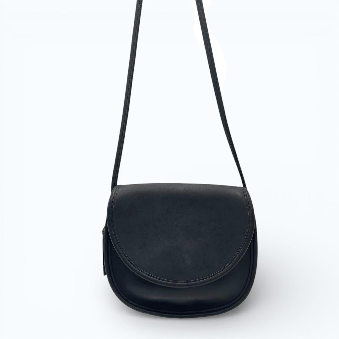 C O A C H Vintage 9923 Leather Shoulder Bag Navy Blue USA Made