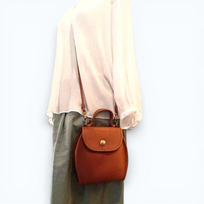 C O A C H Vintage 2WAY German Bolt Clap Leather Handbag Tan USA Made