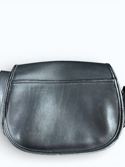 C O A C H Vintage 9954 Leather Shoulder Bag Black Turn-lock USA Made 1996