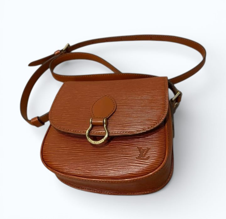 L O U I S V U I T T O N Vintage Epi Leather Saint Cloud Shoulder Bag Black
