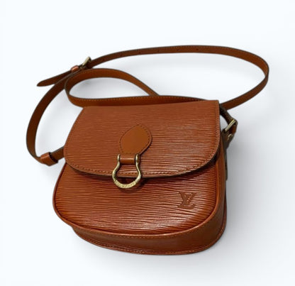 L O U I S V U I T T O N Vintage Epi Leather Saint Cloud Shoulder Bag Black