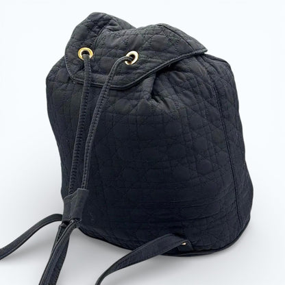 C H R I S T I A N D I O R Vintage Cannage Quilted Mini Backpack Black Red 20cm