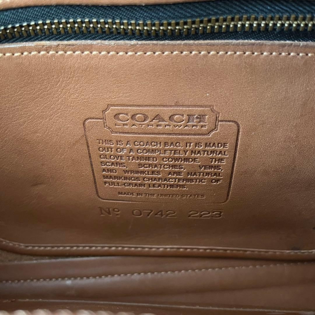 C O A C H Vintage Leather Flap Shoulder Bag Dark Brown USA Made