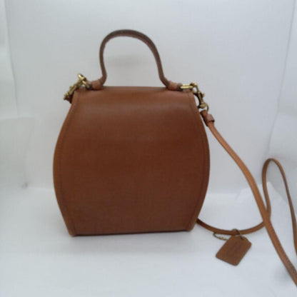 C O A C H Vintage 2WAY German Bolt Clap Leather Handbag Tan USA Made