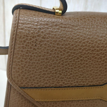 C H R I S T I A N D I O R Vintage Leather Flap Shoulder Bag Brown France