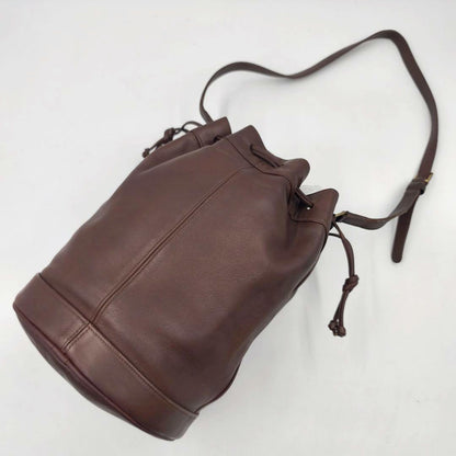 C O A C H Vintage Duffle Sac Bucket Shoulder Bag Brown Leather USA Made