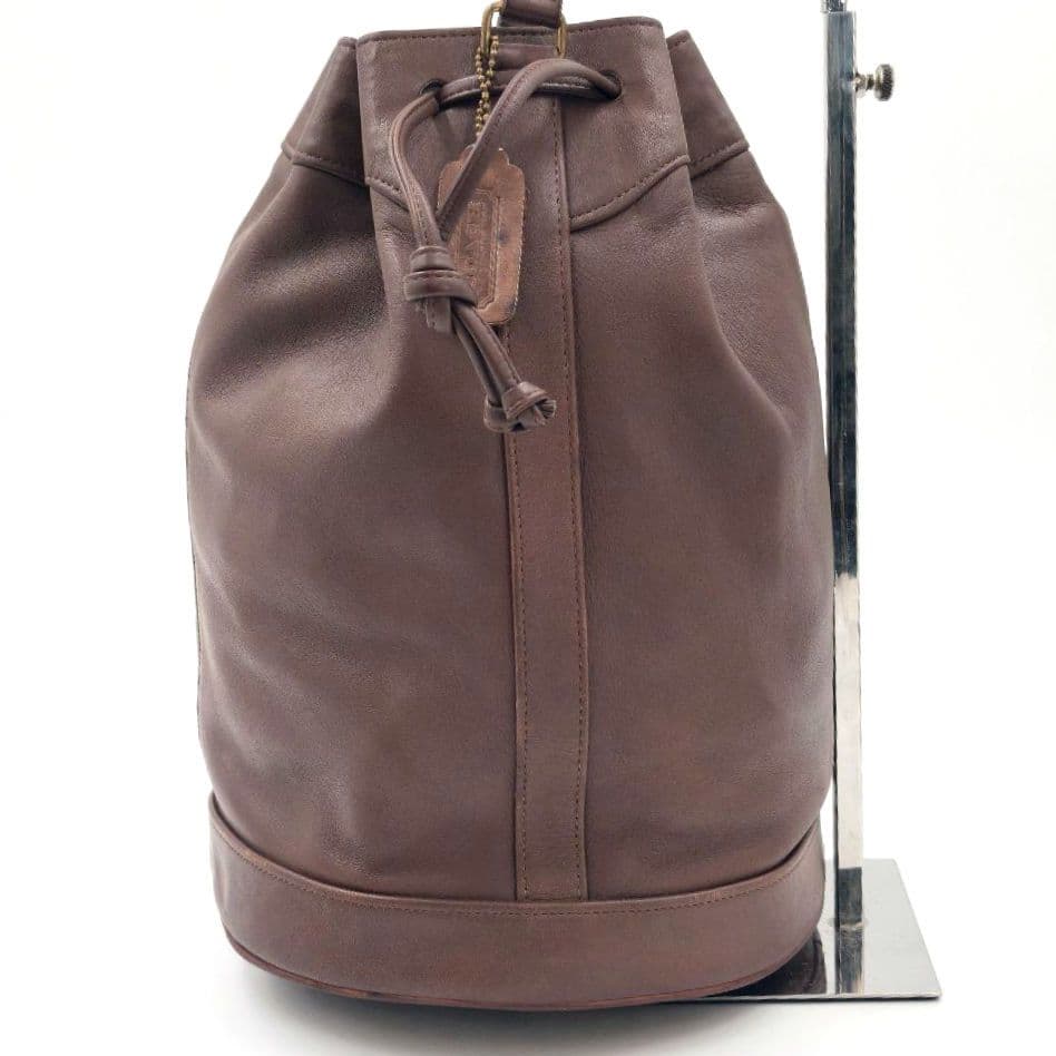 C O A C H Vintage Duffle Sac Bucket Shoulder Bag Brown Leather USA Made