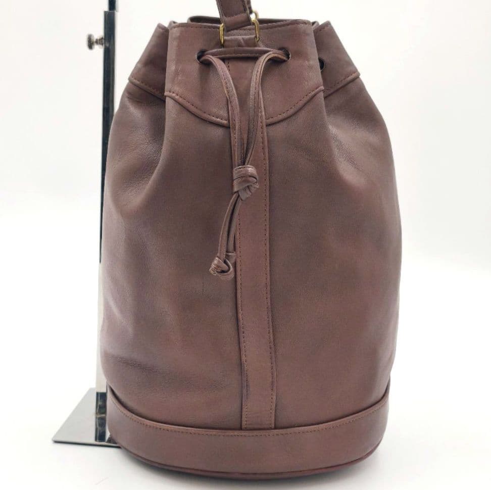 C O A C H Vintage Duffle Sac Bucket Shoulder Bag Brown Leather USA Made