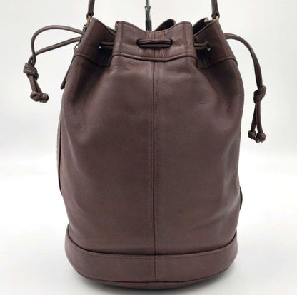 C O A C H Vintage Duffle Sac Bucket Shoulder Bag Brown Leather USA Made