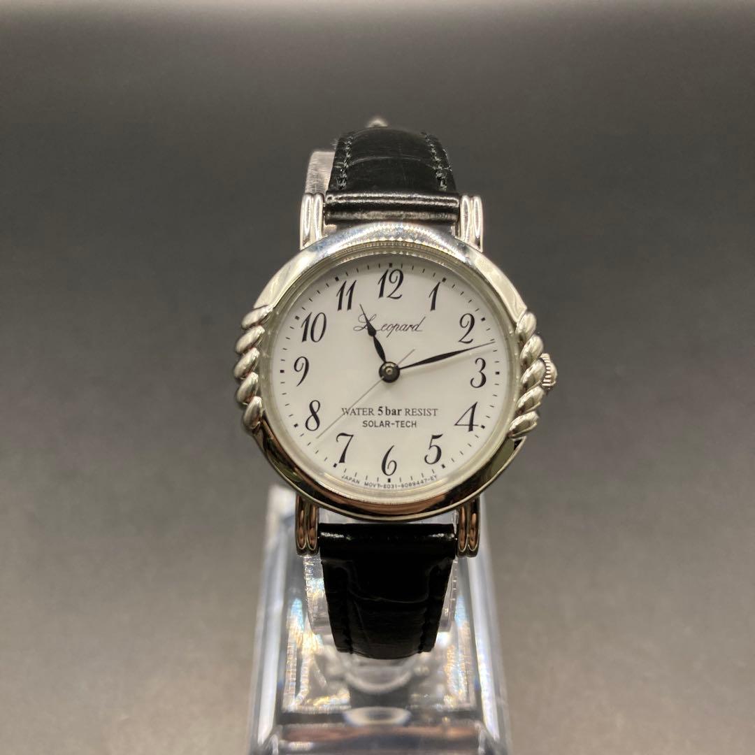 C I T I Z E N Leopard Solar Dress Watch E031-S059216 White Dial Leather Strap Vintage