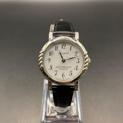 C I T I Z E N Leopard Solar Dress Watch E031-S059216 White Dial Leather Strap Vintage