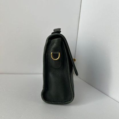C O A C H Vintage 9870 Court Bag Leather Forest Green USA Made RARE