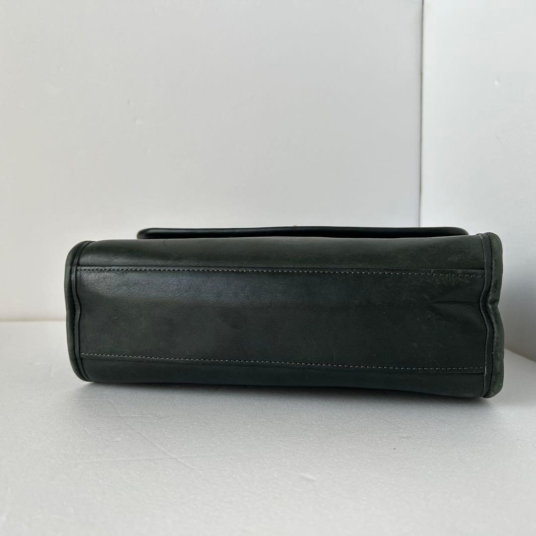C O A C H Vintage 9870 Court Bag Leather Forest Green USA Made RARE