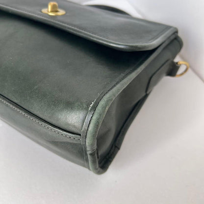 C O A C H Vintage 9870 Court Bag Leather Forest Green USA Made RARE