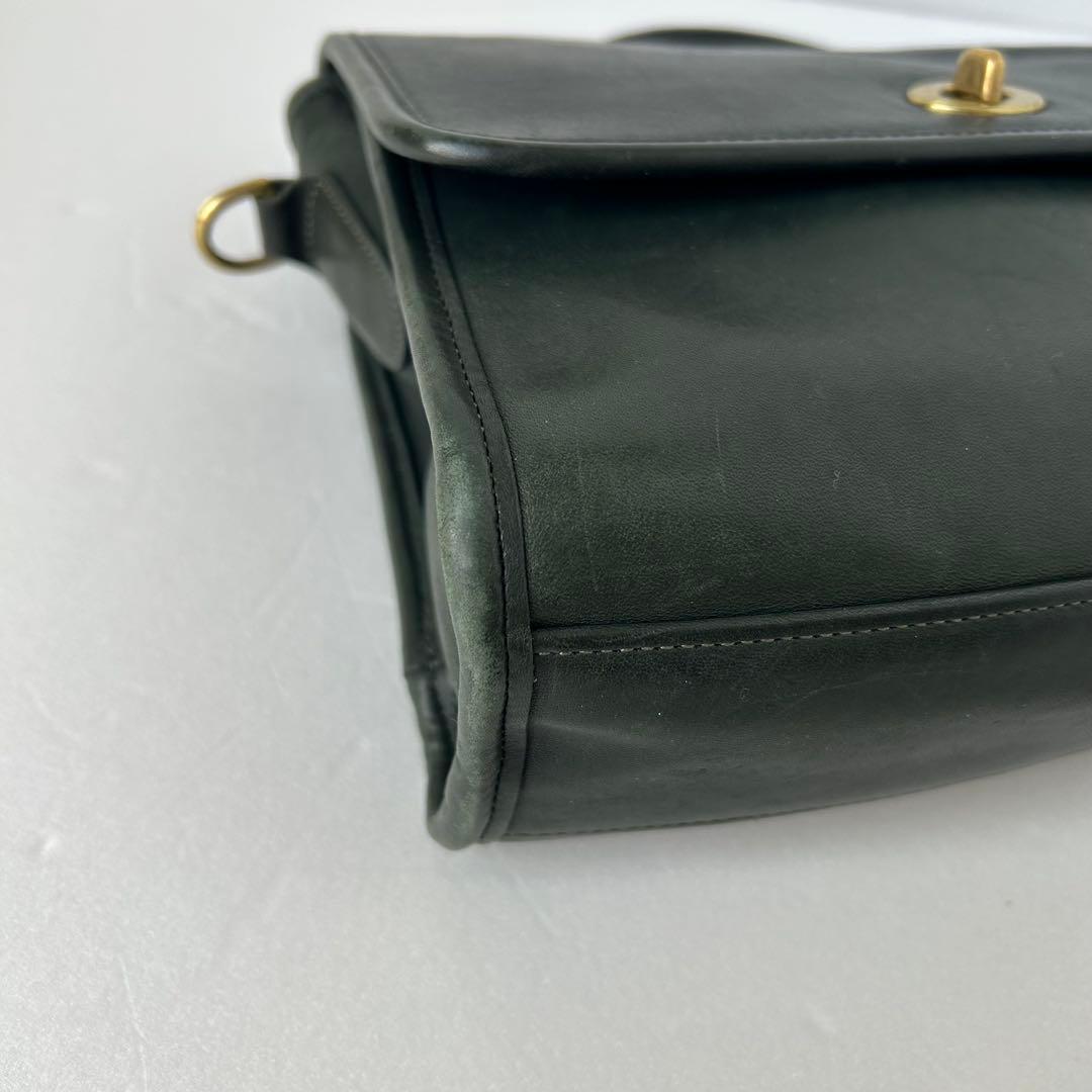 C O A C H Vintage 9870 Court Bag Leather Forest Green USA Made RARE