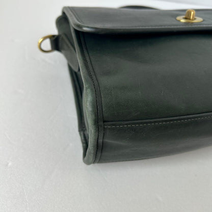 C O A C H Vintage 9870 Court Bag Leather Forest Green USA Made RARE