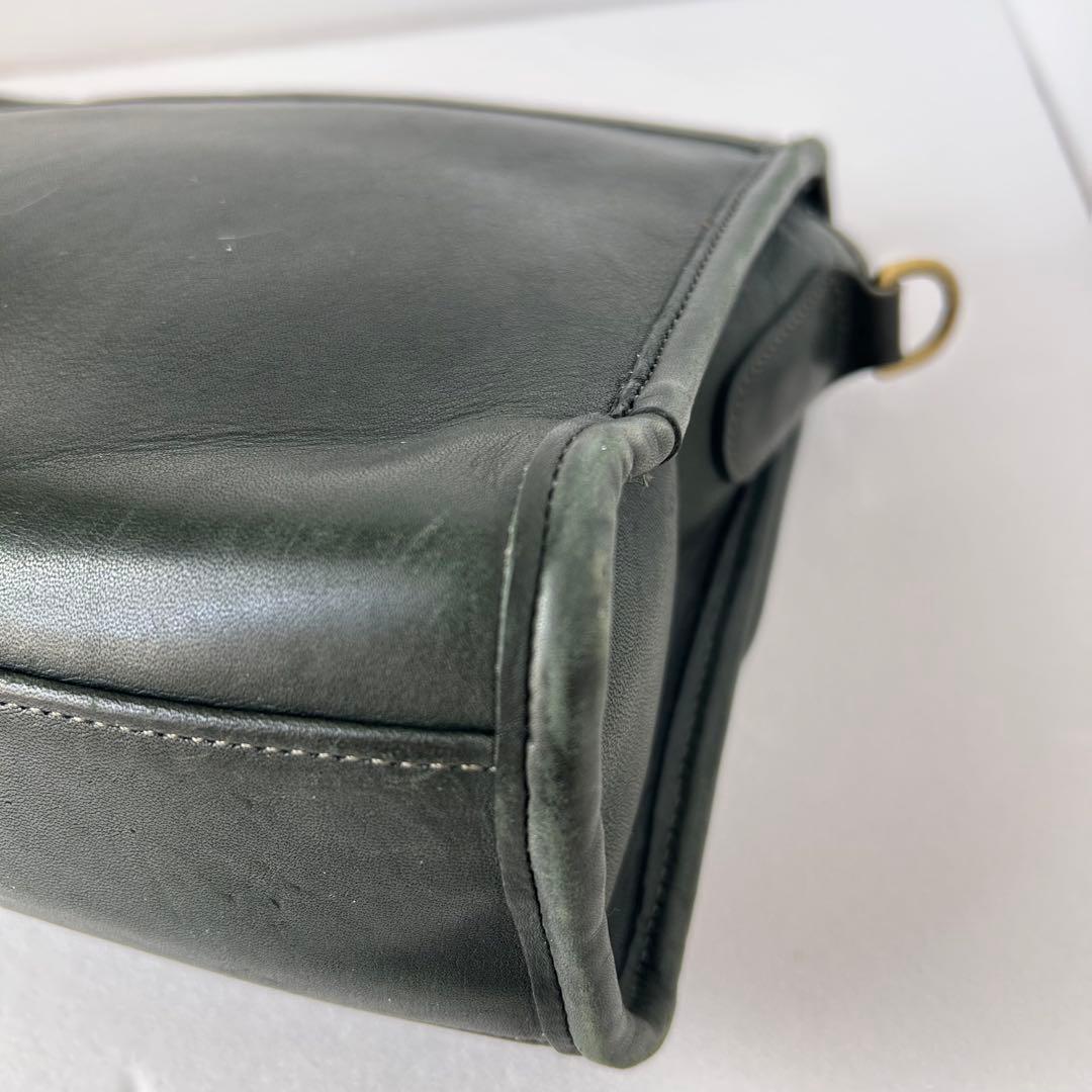 C O A C H Vintage 9870 Court Bag Leather Forest Green USA Made RARE
