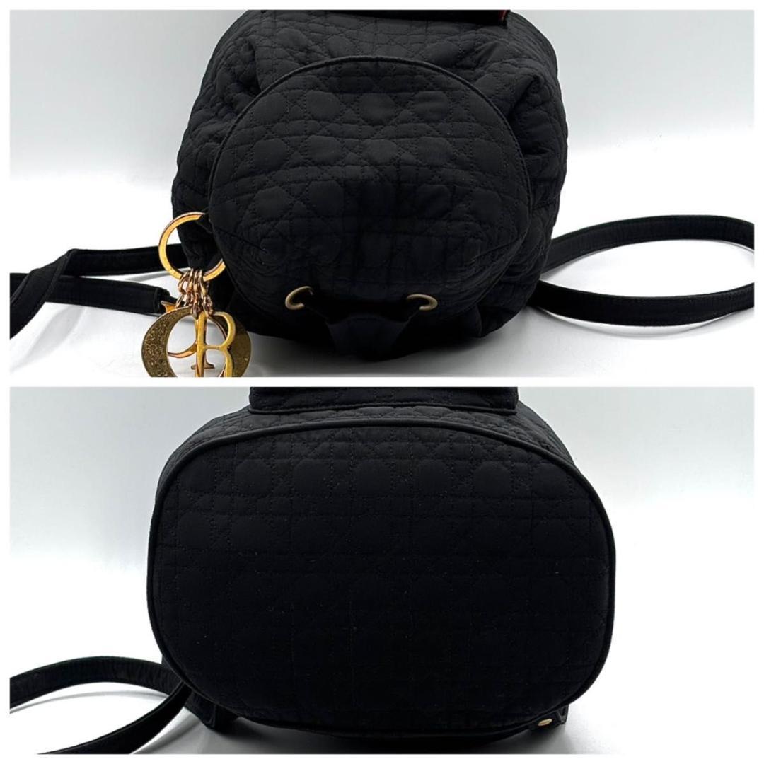 C H R I S T I A N D I O R Vintage Cannage Quilted Mini Backpack Black Red 20cm