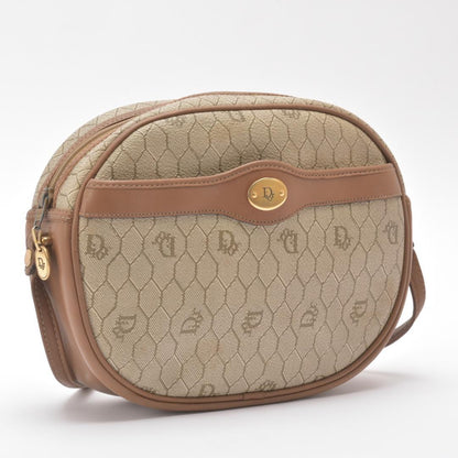 C H R I S T I A N D I O R Vintage Honeycomb Monogram PVC Leather Shoulder Bag Beige