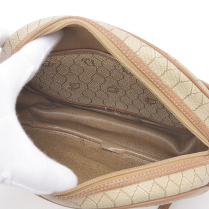 C H R I S T I A N D I O R Vintage Honeycomb Monogram PVC Leather Shoulder Bag Beige
