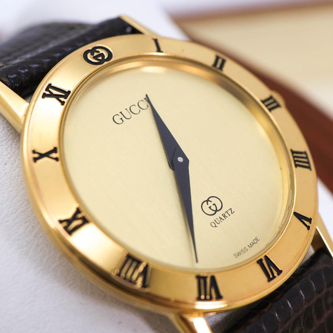 Vintage Gucci 3100 Leather Roman Numeral Watch – Working Condition