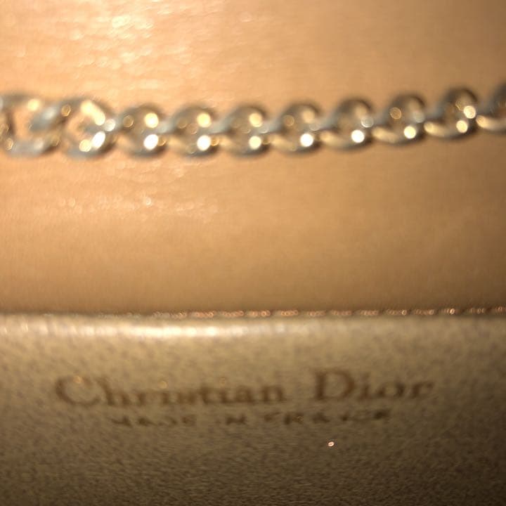 C H R I S T I A N D I O R Vintage CD Logo Chain Leather Flap Shoulder Bag Camel
