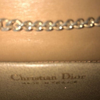 C H R I S T I A N D I O R Vintage CD Logo Chain Leather Flap Shoulder Bag Camel