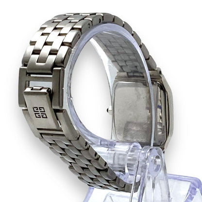 RARE Vintage GIVENCHY Silver Tonneau Ladies Watch – Onyx Crown