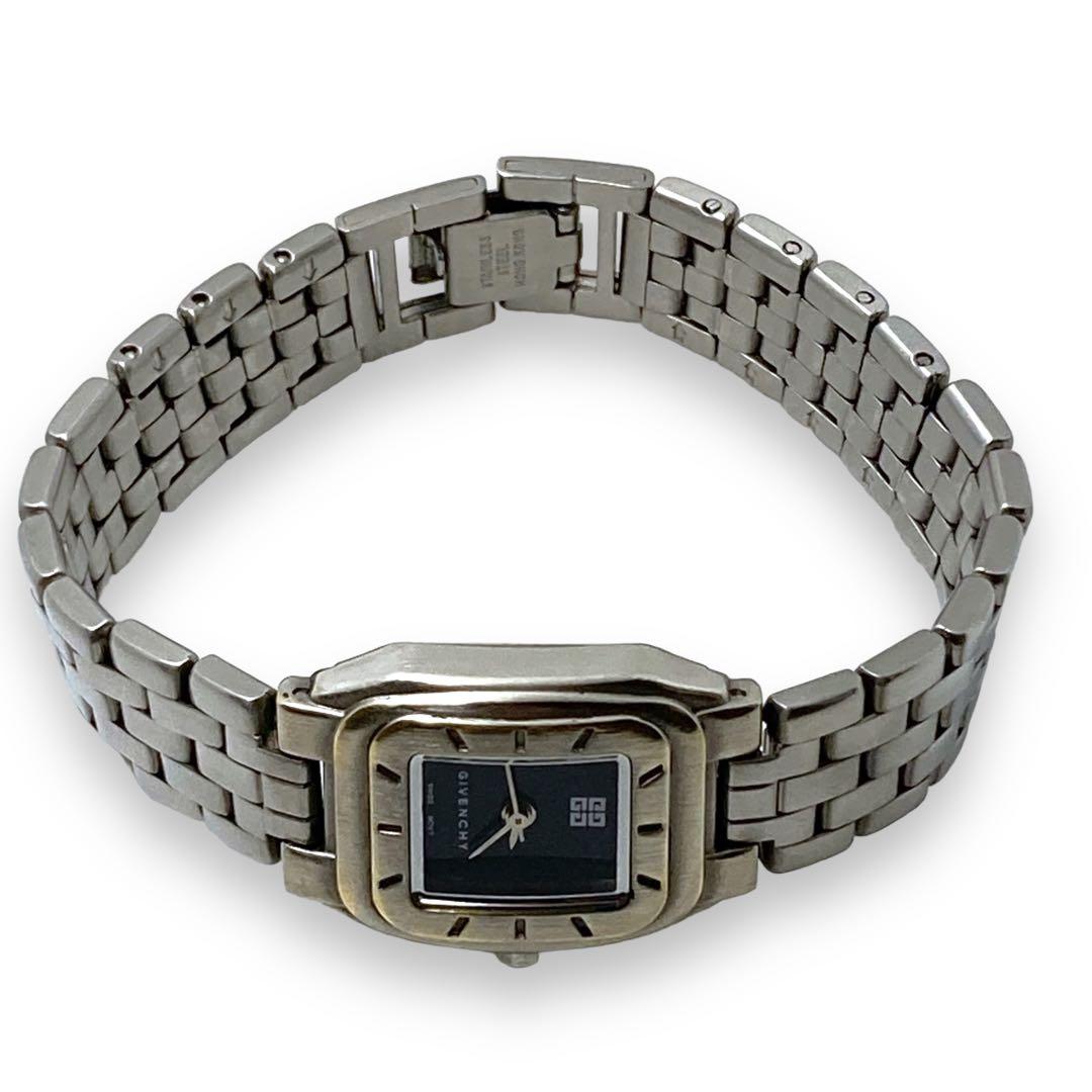 RARE Vintage GIVENCHY Silver Tonneau Ladies Watch – Onyx Crown