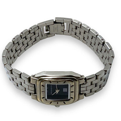 RARE Vintage GIVENCHY Silver Tonneau Ladies Watch – Onyx Crown