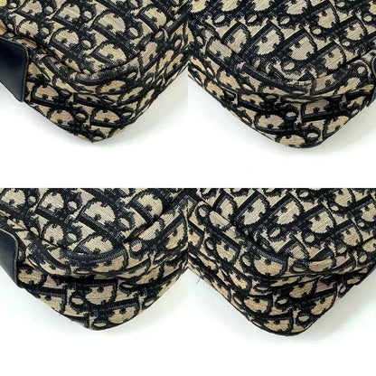 C H R I S T I A N D I O R Vintage Trotter Monogram Canvas 2WAY Shoulder Bag Navy