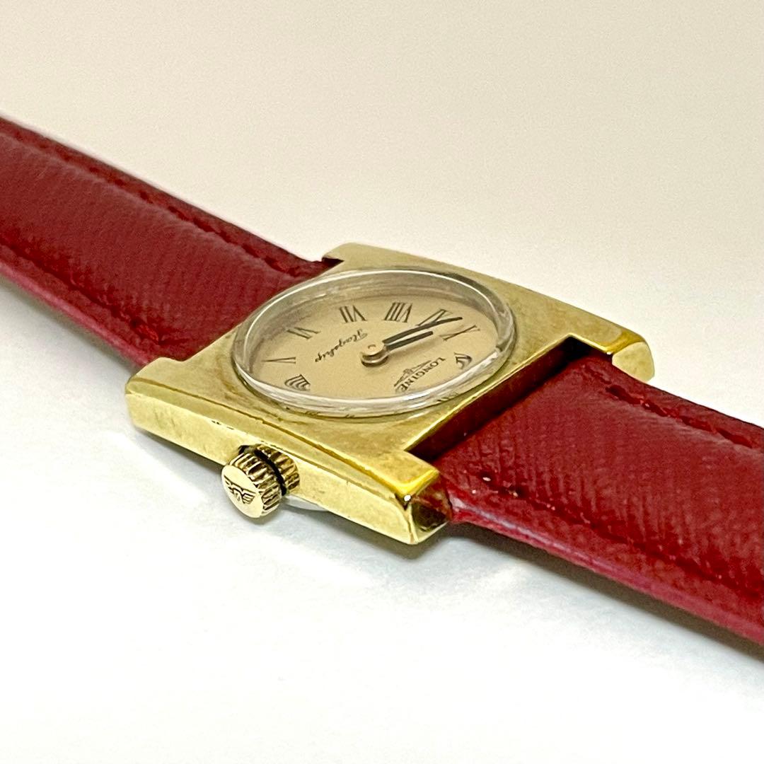 L O N G I N E S Flagship Vintage Manual Wind Rectangular Gold-Plated Ladies Watch 1970s