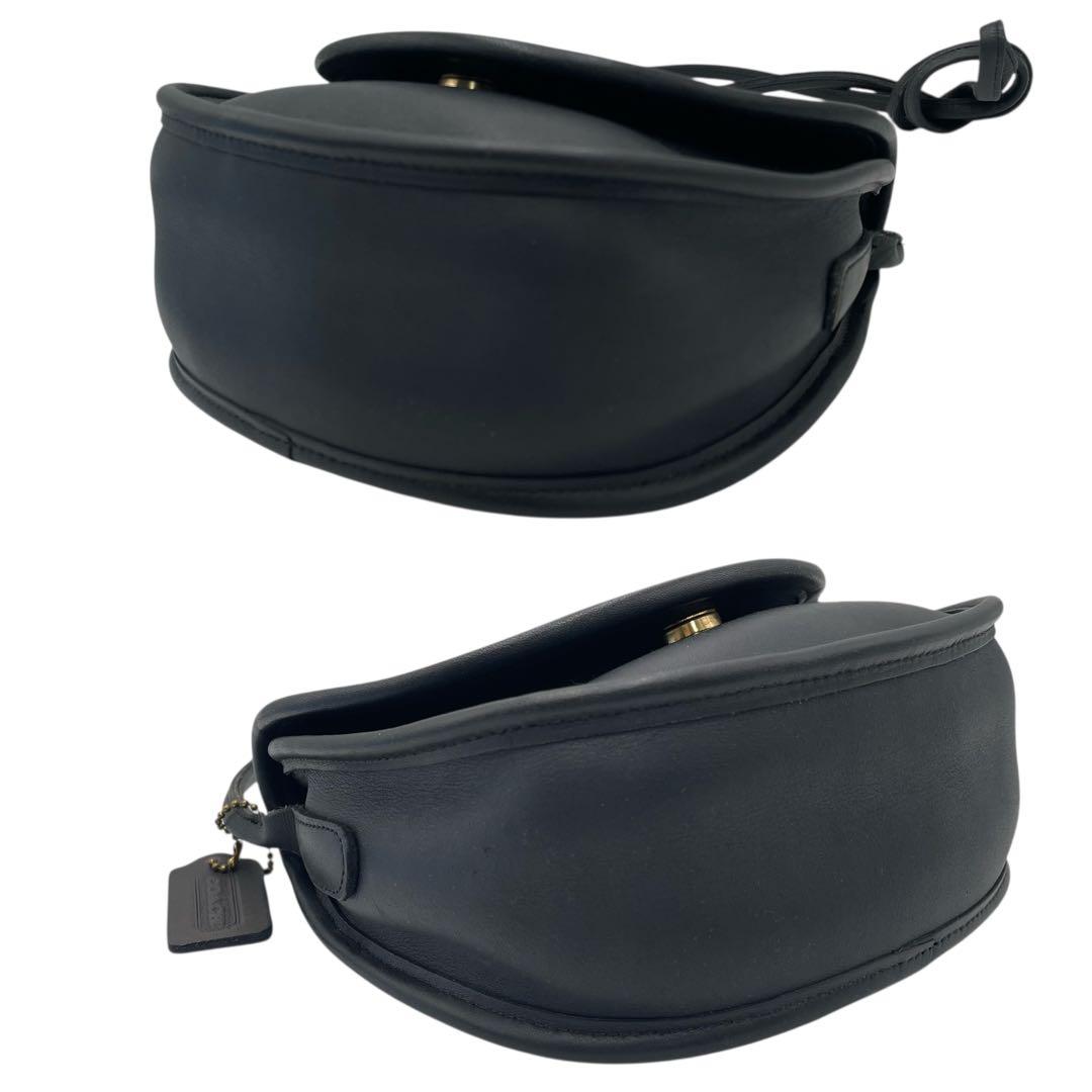 C O A C H Vintage 9923 Leather Shoulder Bag Navy Blue USA Made
