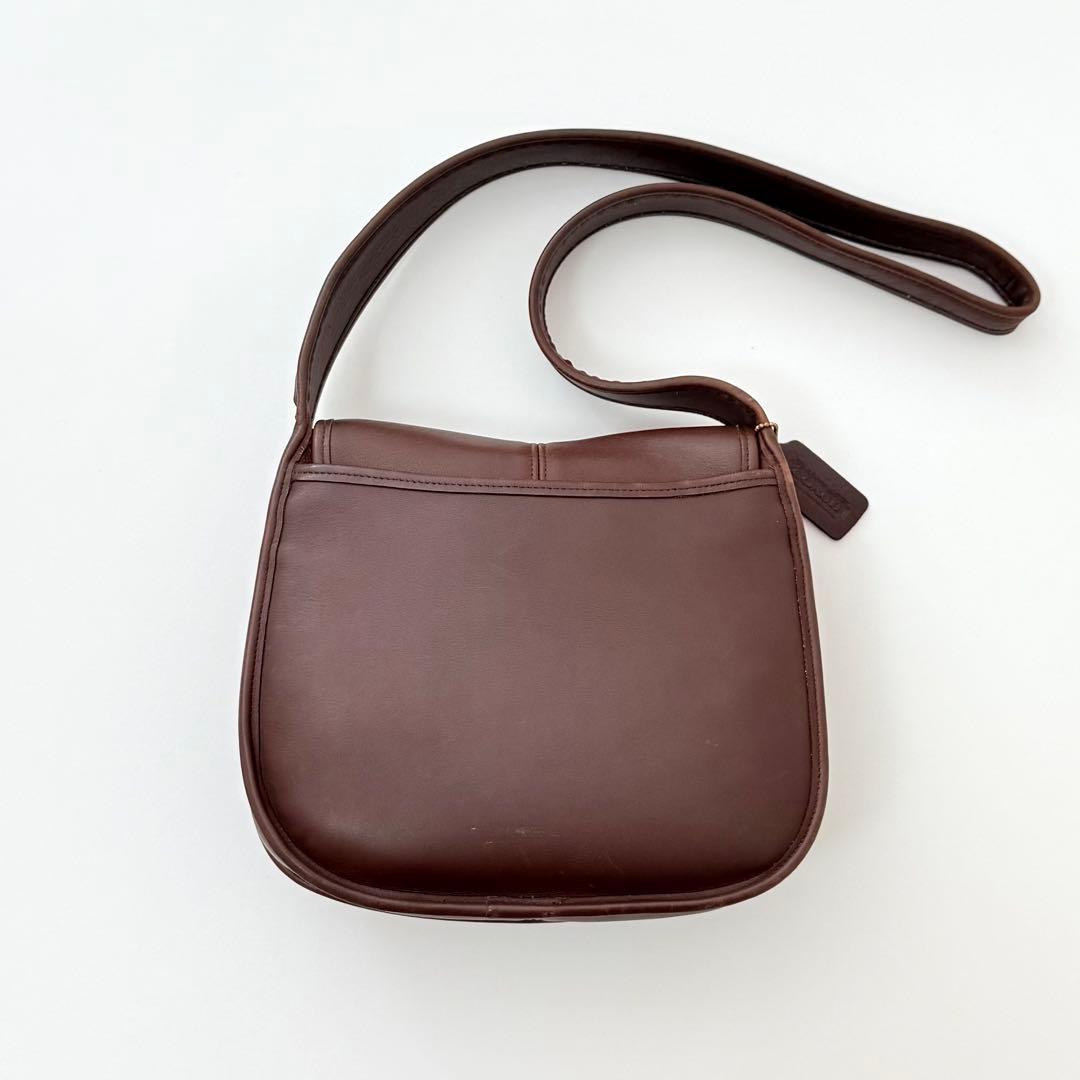 C O A C H Vintage Ergo Flap Leather Shoulder Bag Dark Brown USA Made