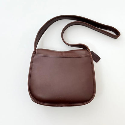 C O A C H Vintage Ergo Flap Leather Shoulder Bag Dark Brown USA Made