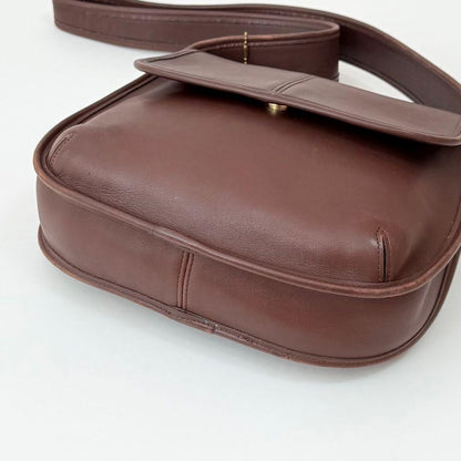 C O A C H Vintage Ergo Flap Leather Shoulder Bag Dark Brown USA Made