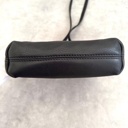 C O A C H Vintage Grained Leather Flap Shoulder Bag Black Silver Hardware USA Made
