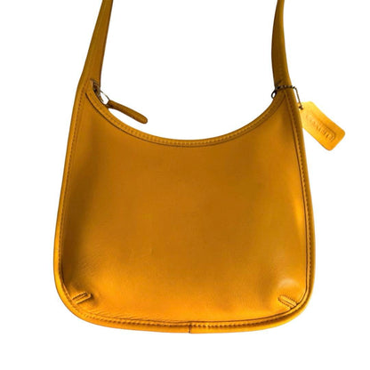 C O A C H Vintage 9020 Ergo Leather Shoulder Bag Mustard Yellow USA Made