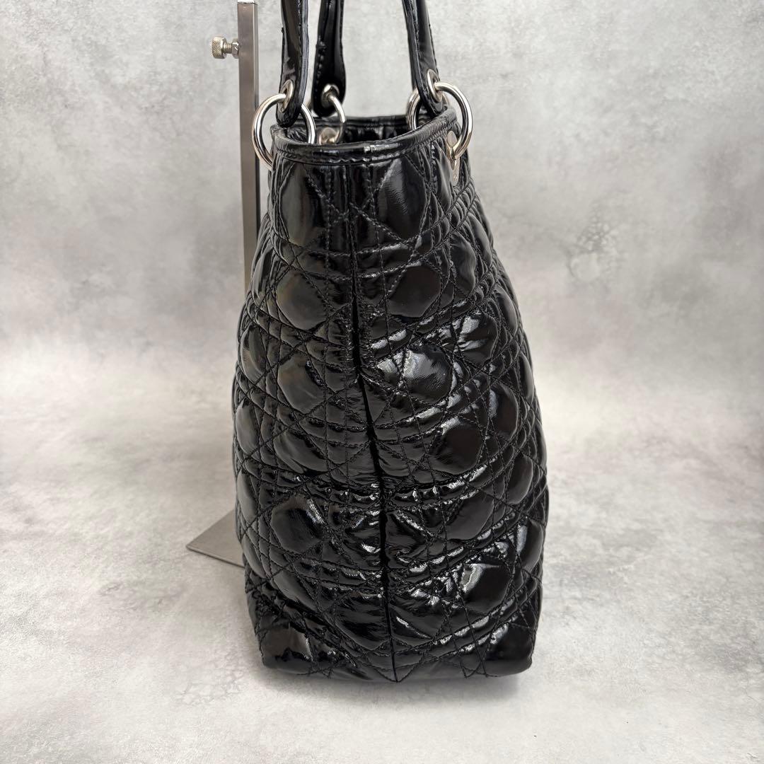 C H R I S T I A N D I O R Panarea Cannage Quilted Canvas Tote Bag Black