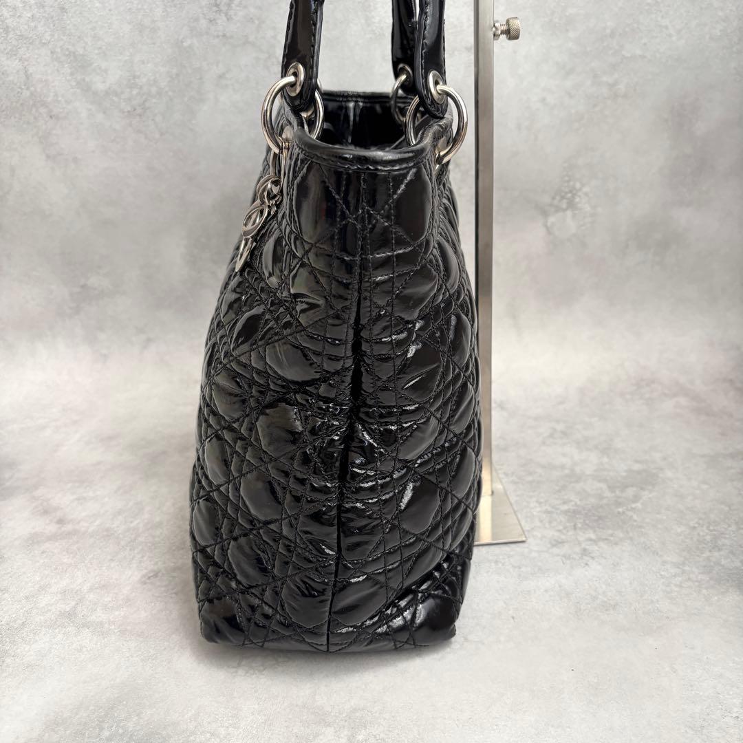 C H R I S T I A N D I O R Panarea Cannage Quilted Canvas Tote Bag Black