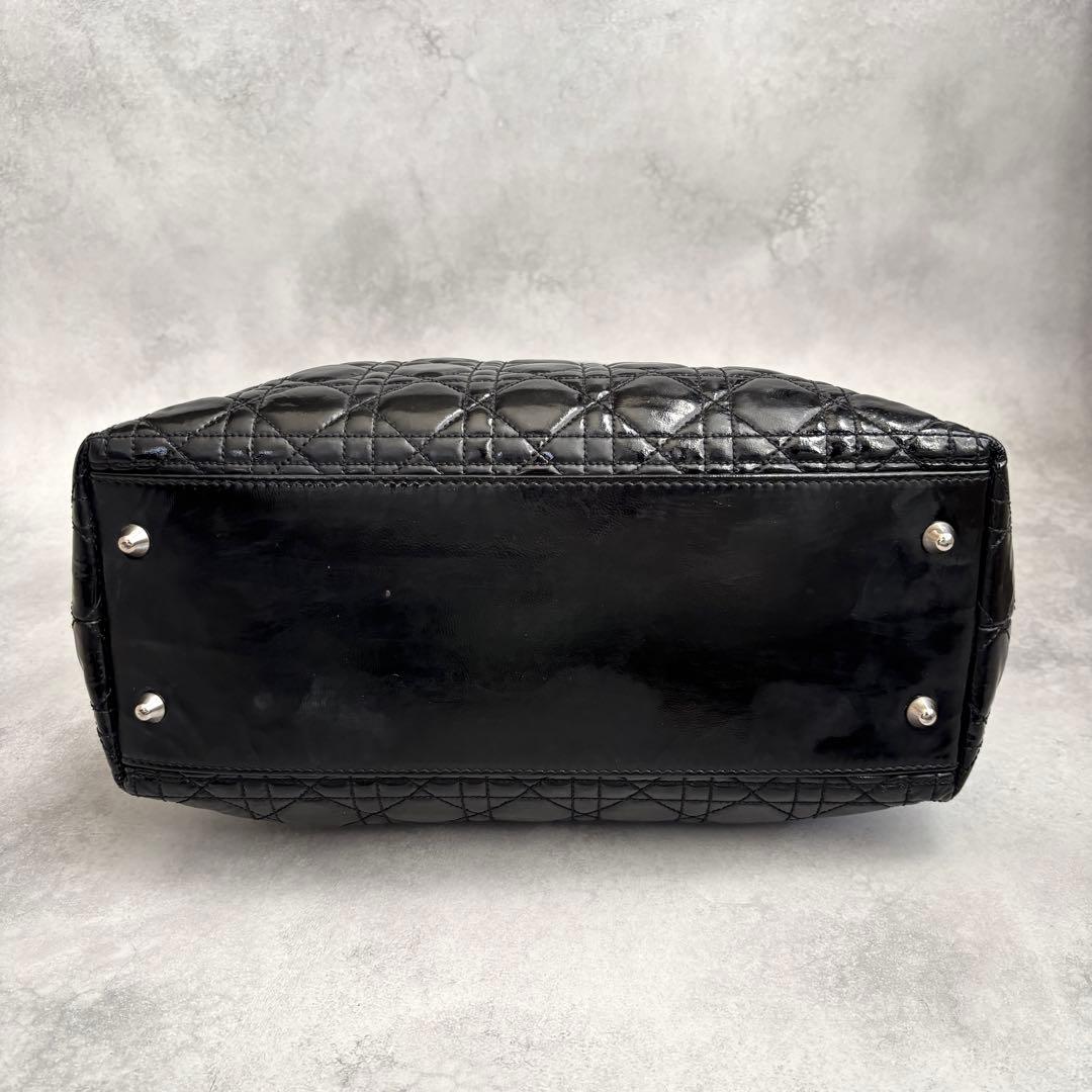 C H R I S T I A N D I O R Panarea Cannage Quilted Canvas Tote Bag Black