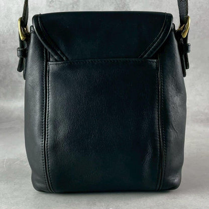 C O A C H Vintage 4108 Leather Flap Shoulder Bag Black USA Made