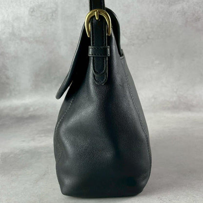 C O A C H Vintage 4108 Leather Flap Shoulder Bag Black USA Made