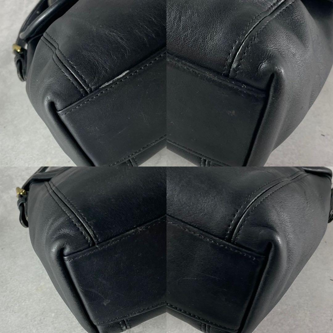 C O A C H Vintage 4108 Leather Flap Shoulder Bag Black USA Made