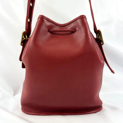 Vintage O L D C O A C H 9952 Drawstring Bucket Bag – Made in USA (Rich Red Leather)