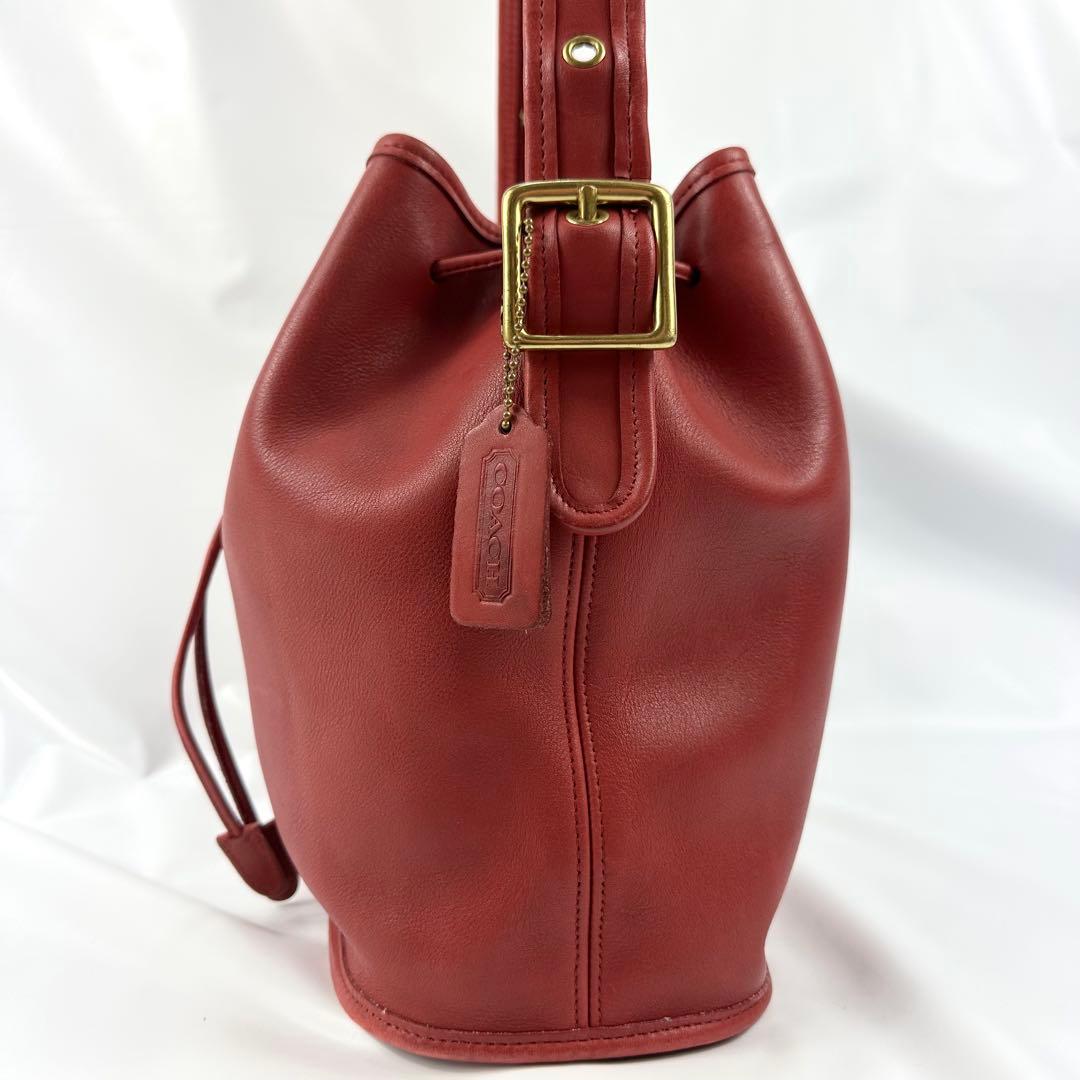 Vintage O L D C O A C H 9952 Drawstring Bucket Bag – Made in USA (Rich Red Leather)