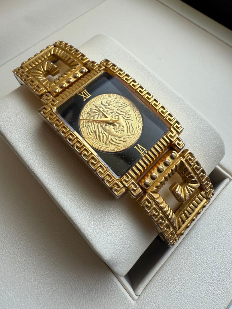 ARCHIVAL Gianni Versace Medusa Gold Watch – 90s Vintage Swiss Quartz