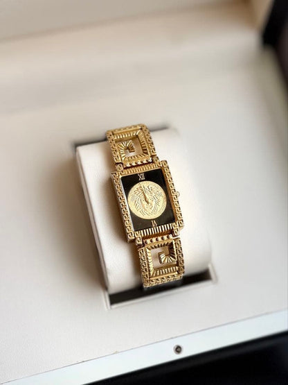 ARCHIVAL Gianni Versace Medusa Gold Watch – 90s Vintage Swiss Quartz