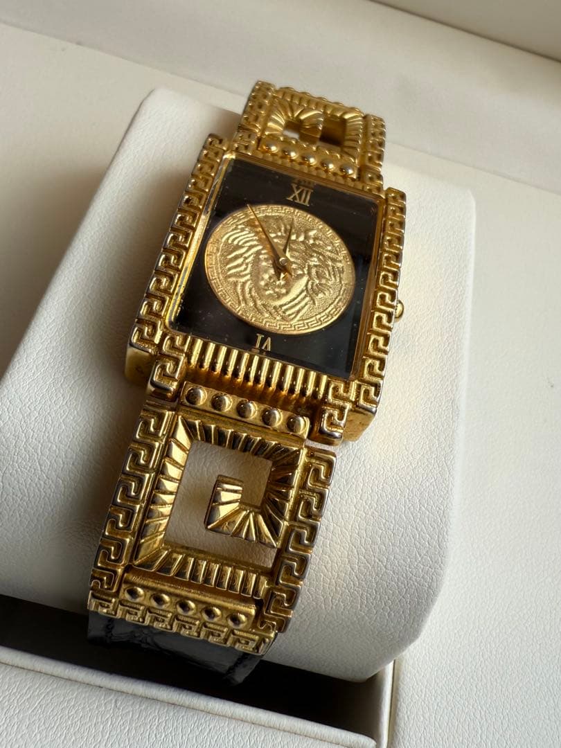 ARCHIVAL Gianni Versace Medusa Gold Watch – 90s Vintage Swiss Quartz